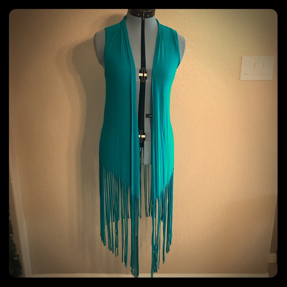 Fringe knit vest